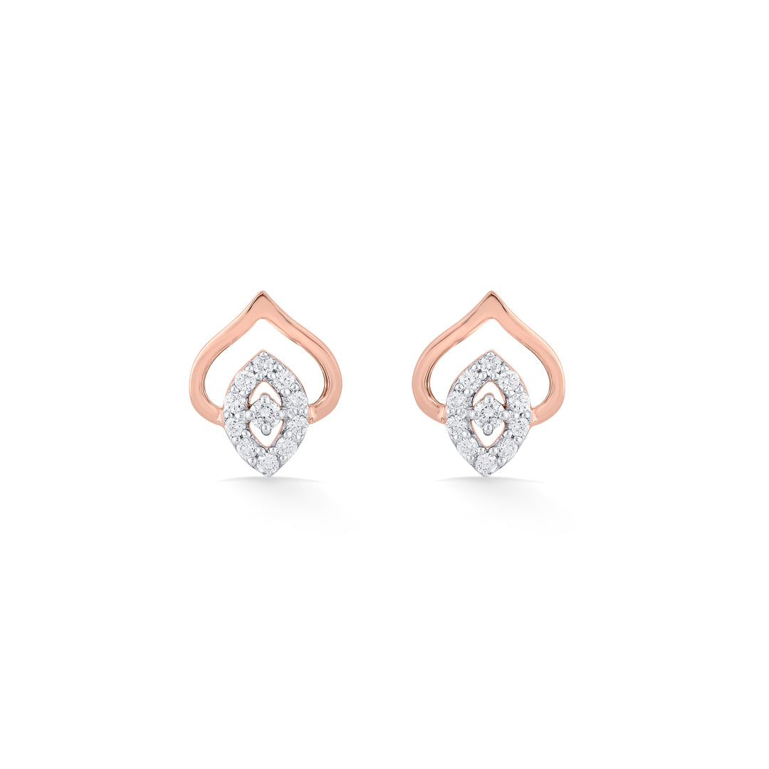 Aurora Gleam Diamond & Gold Stud Earrings for Women