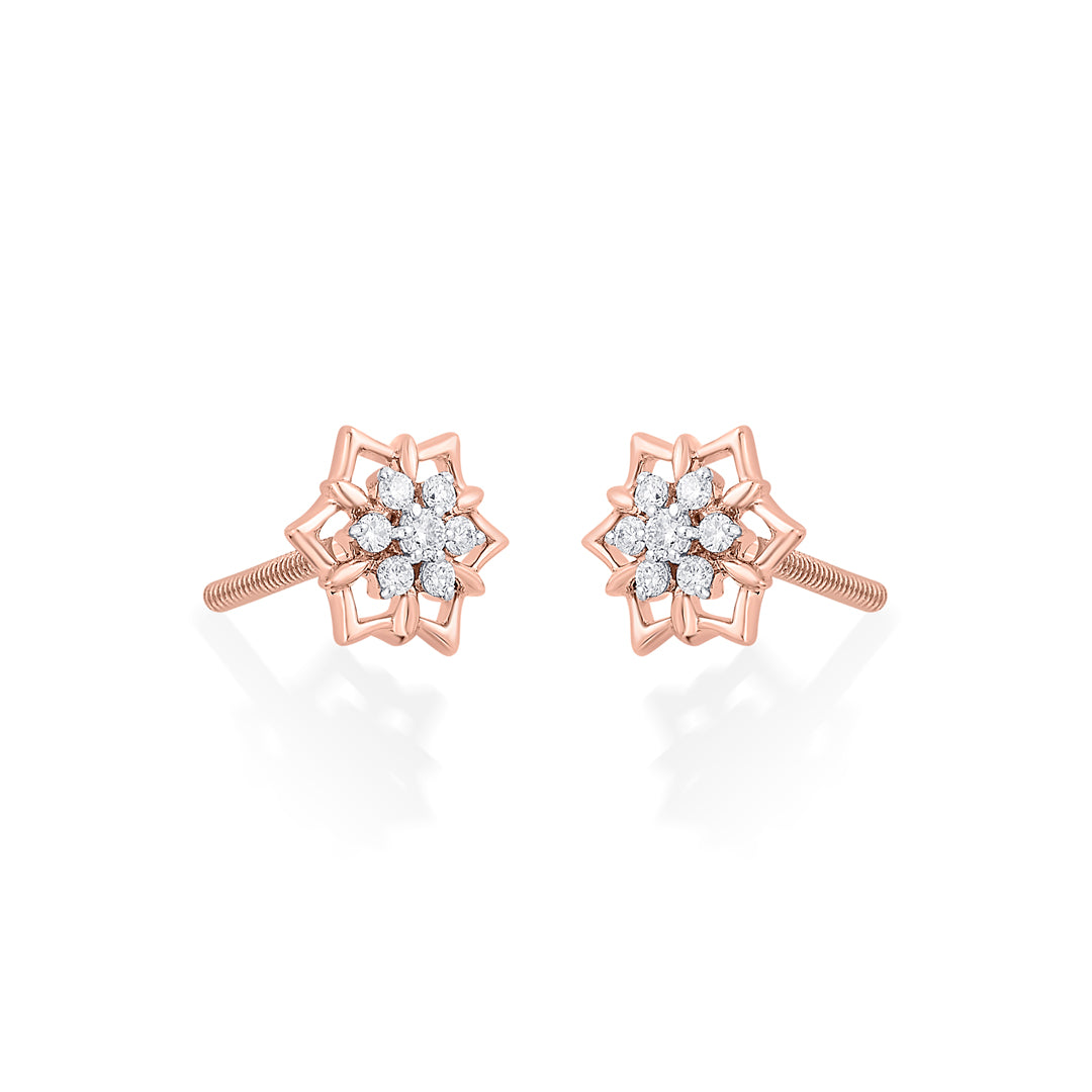 Hexa Gems Diamond & Gold Stud Earrings for Women