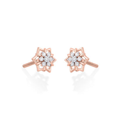 Hexa Gems Diamond & Gold Stud Earrings for Women