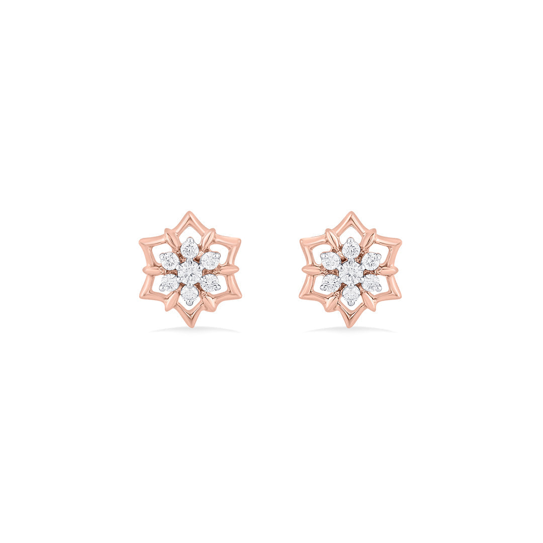 Hexa Gems Diamond & Gold Stud Earrings for Women
