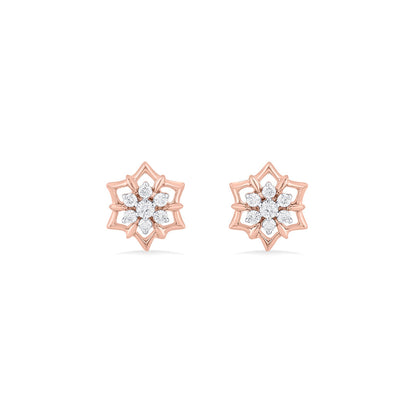 Hexa Gems Diamond & Gold Stud Earrings for Women