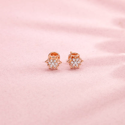 Hexa Gems Diamond & Gold Stud Earrings for Women