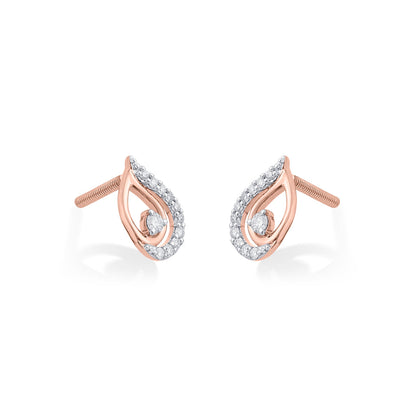 Dew Breeze Diamond & Gold Stud Earrings for Women