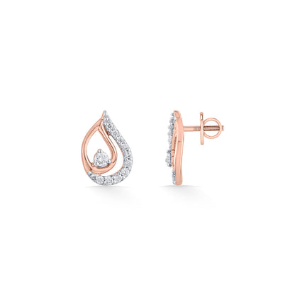 Dew Breeze Diamond & Gold Stud Earrings for Women