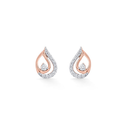 Dew Breeze Diamond & Gold Stud Earrings for Women