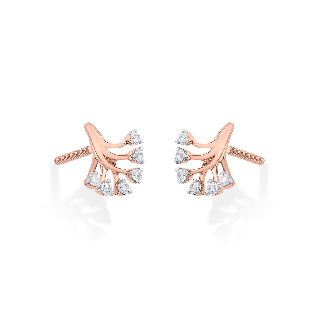 Willow Grace Diamond & Gold Stud Earrings for Women
