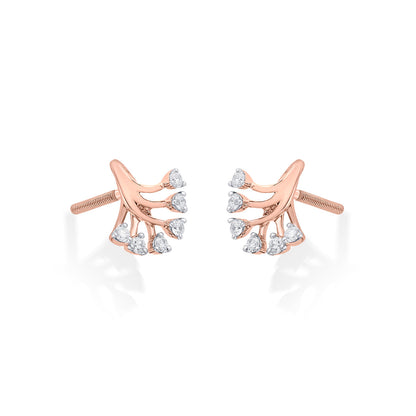 Willow Grace Diamond & Gold Stud Earrings for Women