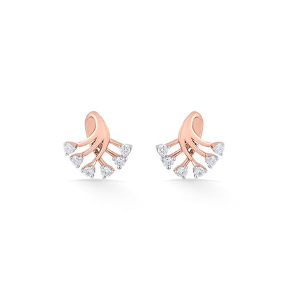 Willow Grace Diamond & Gold Stud Earrings for Women
