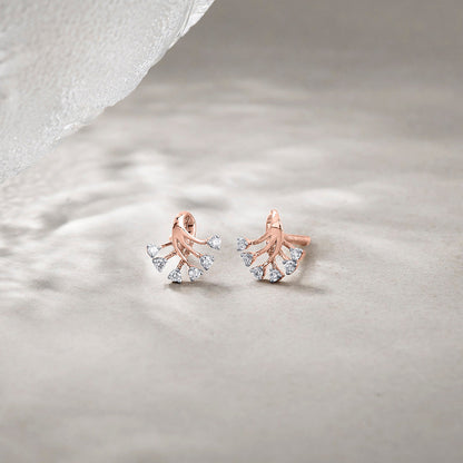 Willow Grace Diamond & Gold Stud Earrings for Women