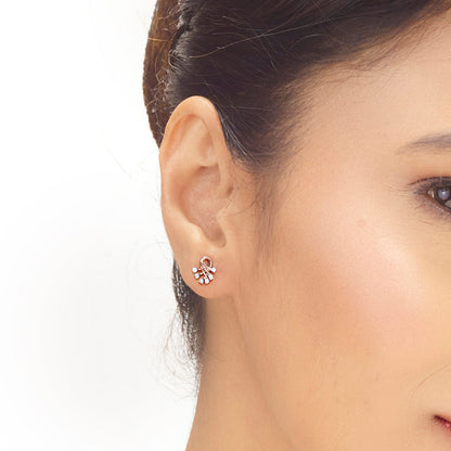 Willow Grace Diamond & Gold Stud Earrings for Women