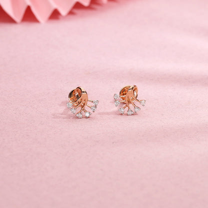Willow Grace Diamond & Gold Stud Earrings for Women