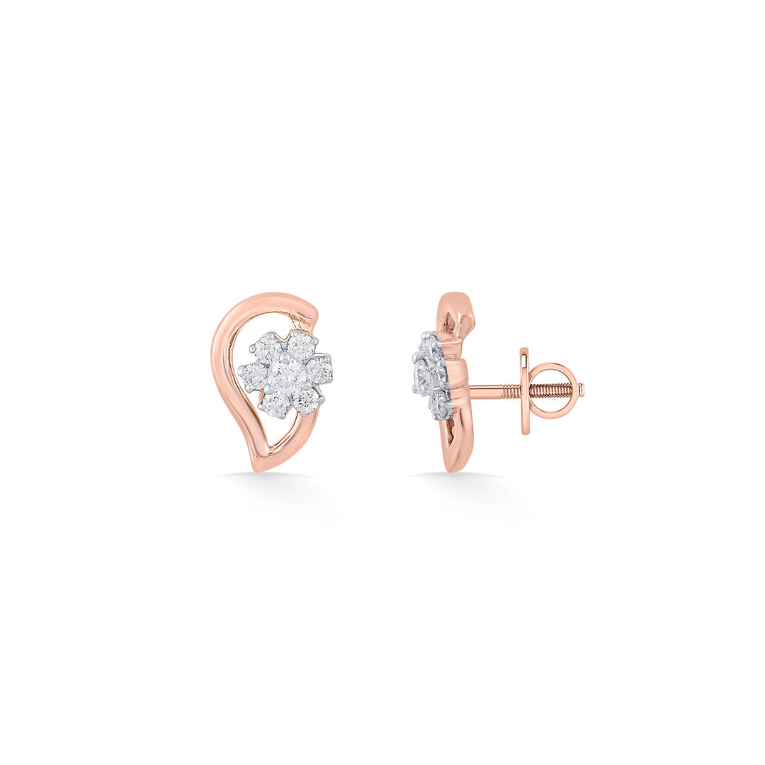 Stellar Muse Diamond & Gold Stud Earrings for Women