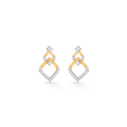 Star Dew Diamond & Gold Stud Earrings for Women