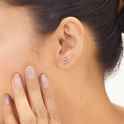 Crystal Radiance Diamond & Gold Stud Earrings for Women