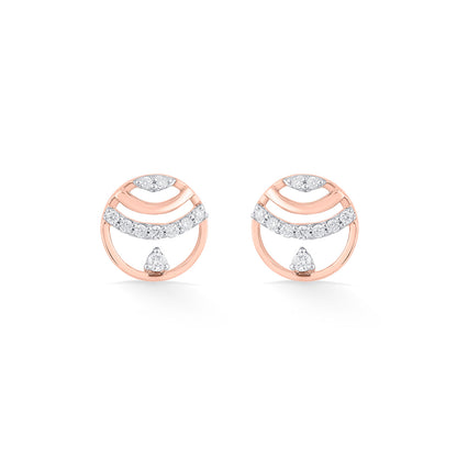 Crystal Radiance Diamond & Gold Stud Earrings for Women