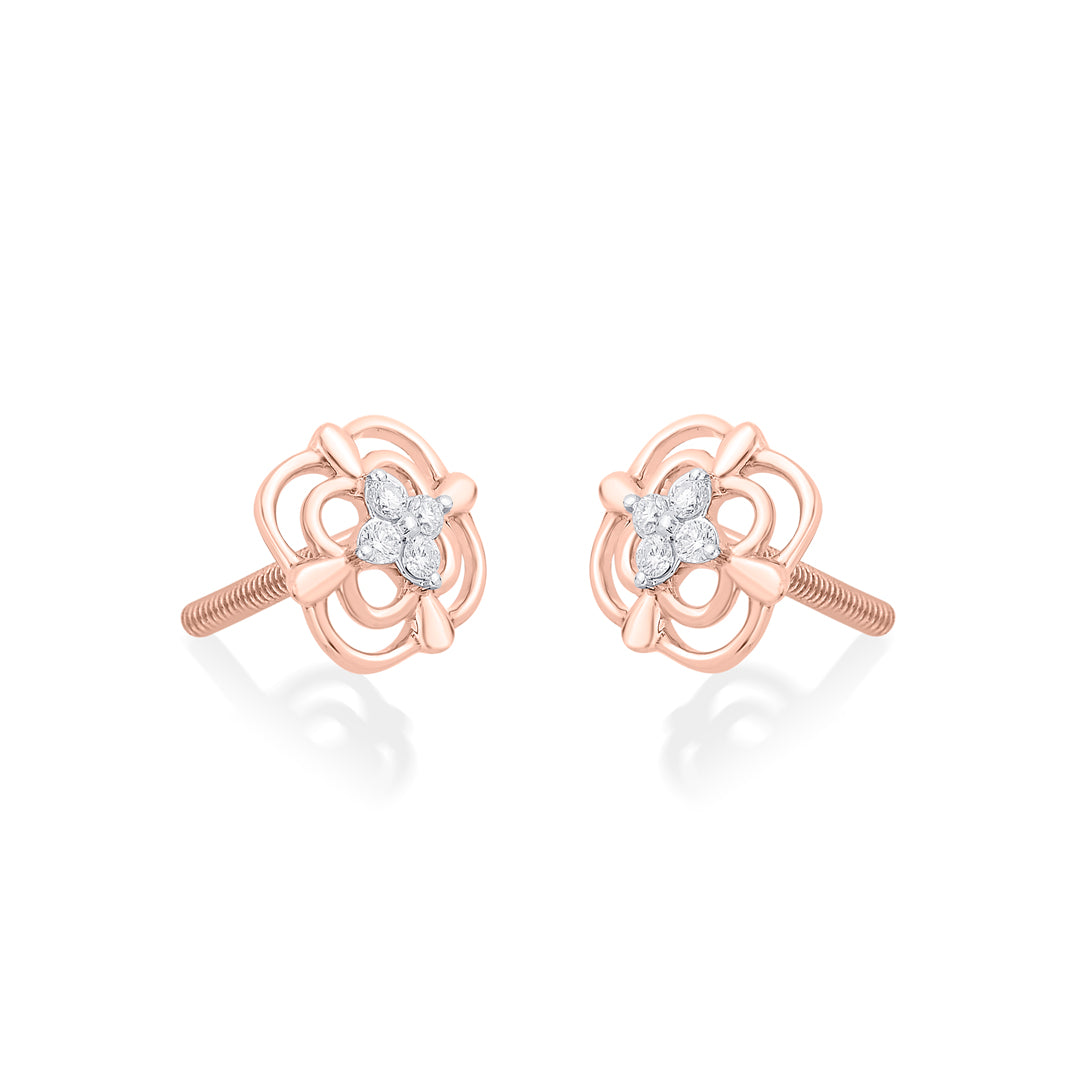 Lumi Glow Diamond & Gold Stud Earrings for Women