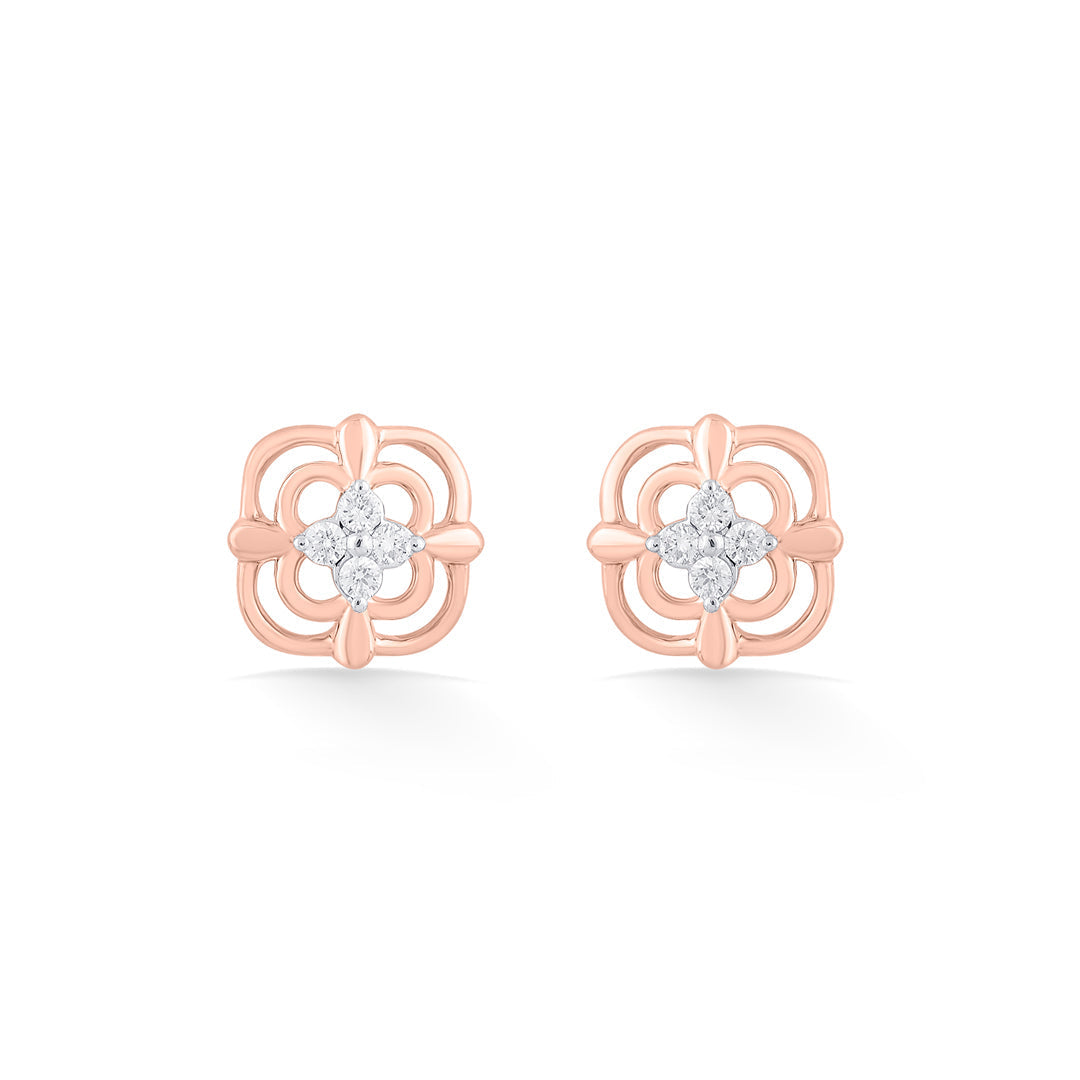 Lumi Glow Diamond & Gold Stud Earrings for Women