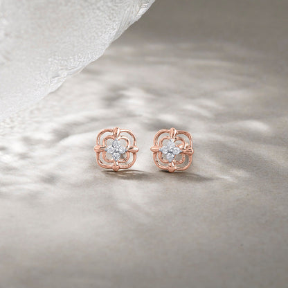 Lumi Glow Diamond & Gold Stud Earrings for Women