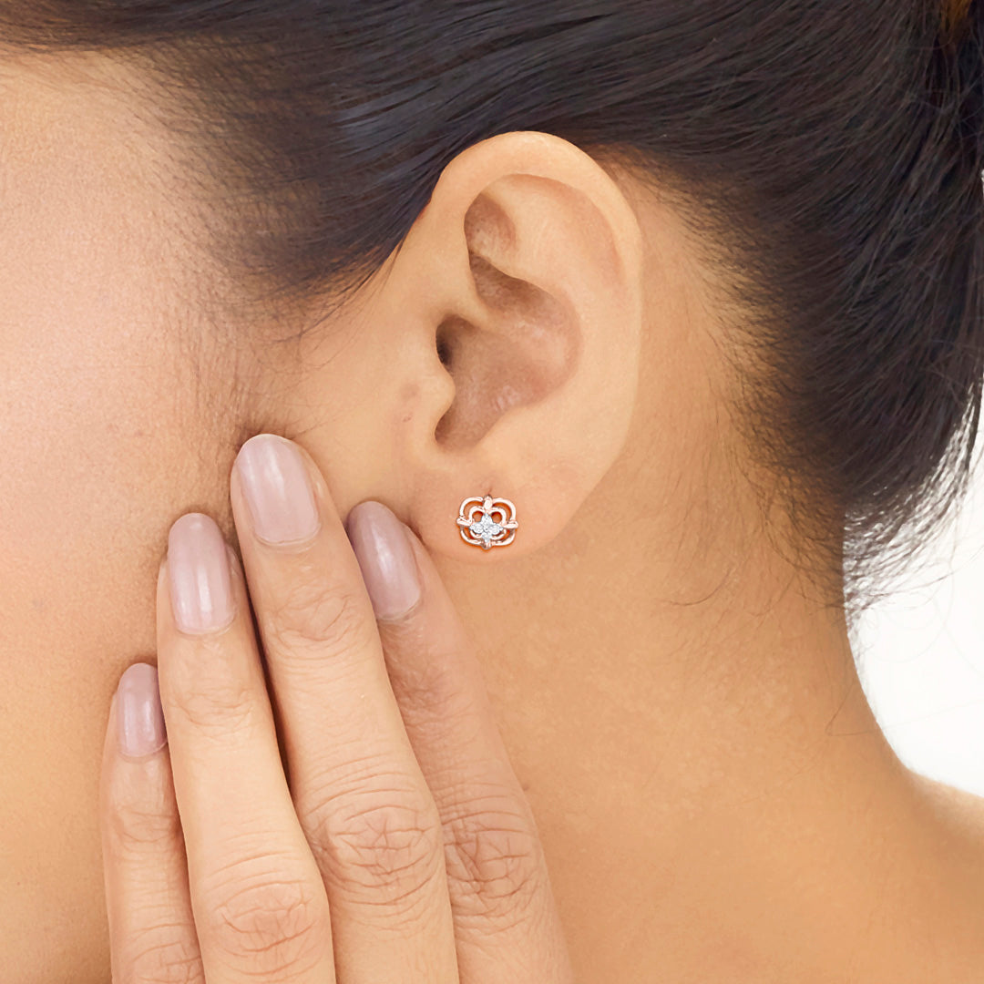Lumi Glow Diamond & Gold Stud Earrings for Women