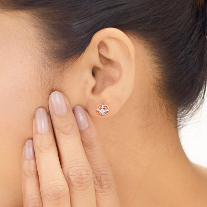 Lumi Glow Diamond & Gold Stud Earrings for Women