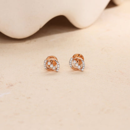Lumi Glow Diamond & Gold Stud Earrings for Women