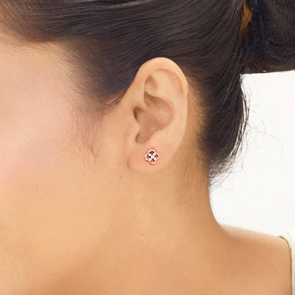 Luminous Edge Diamond & Gold Stud Earrings for Women