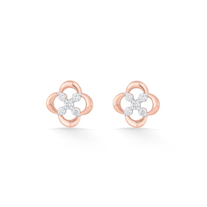 Luminous Edge Diamond & Gold Stud Earrings for Women