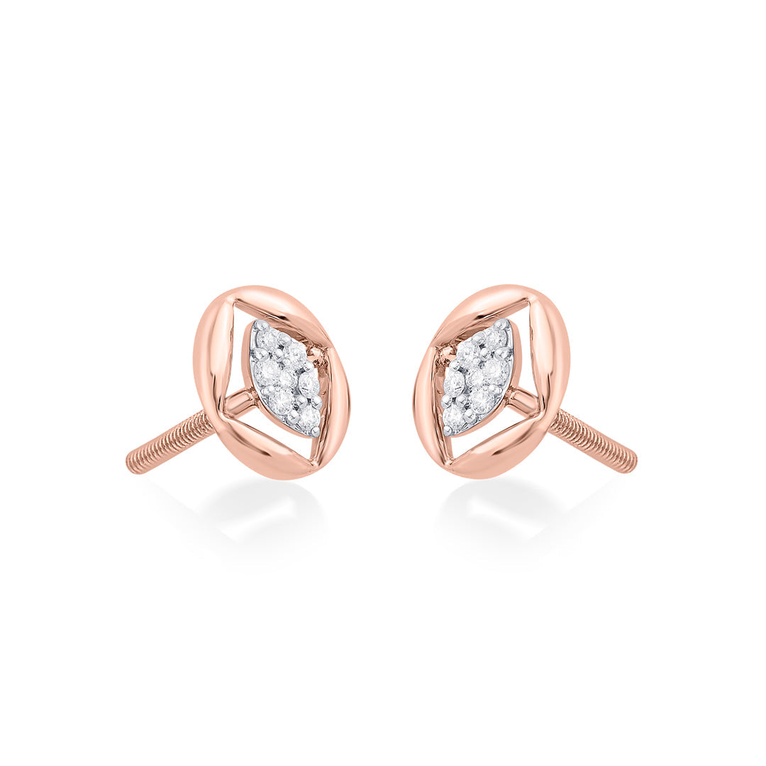 Celestial Bond Diamond & Gold Stud Earrings for Women