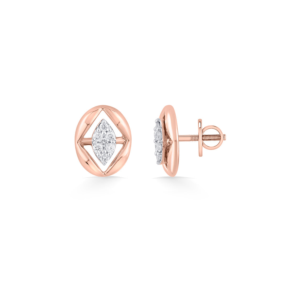 Celestial Bond Diamond & Gold Stud Earrings for Women