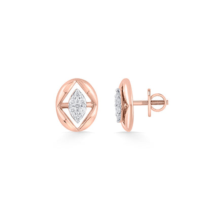 Celestial Bond Diamond & Gold Stud Earrings for Women