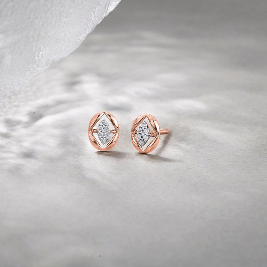 Celestial Bond Diamond & Gold Stud Earrings for Women