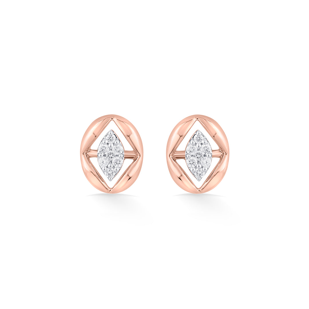 Celestial Bond Diamond & Gold Stud Earrings for Women