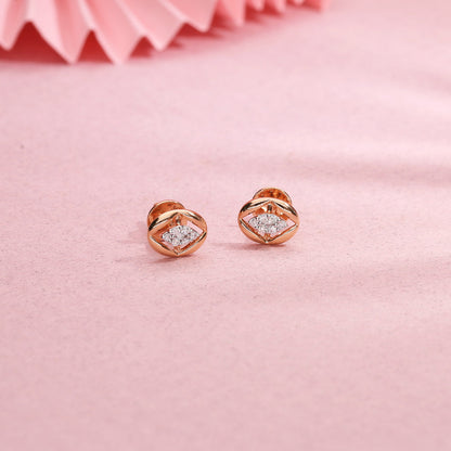Celestial Bond Diamond & Gold Stud Earrings for Women