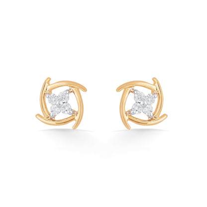 Radiant Gleams Diamond & Gold Stud Earrings for Women