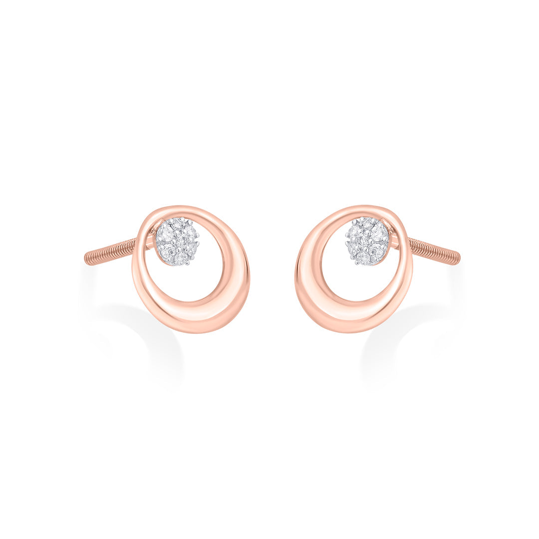 Radiance Muse Diamond & Gold Stud Earrings for Women