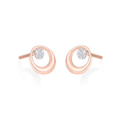 Radiance Muse Diamond & Gold Stud Earrings for Women