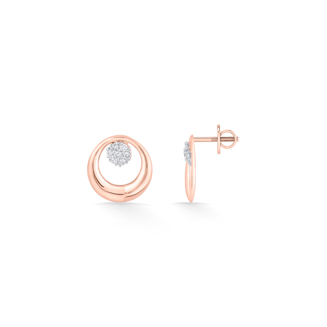 Radiance Muse Diamond & Gold Stud Earrings for Women