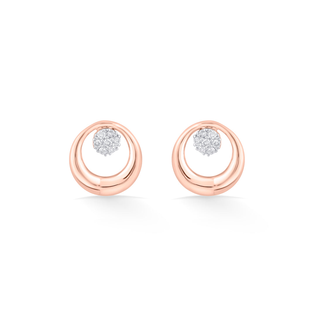 Radiance Muse Diamond & Gold Stud Earrings for Women