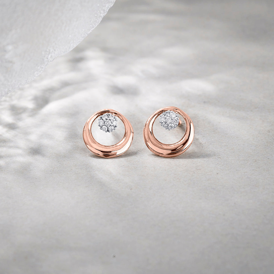 Radiance Muse Diamond & Gold Stud Earrings for Women