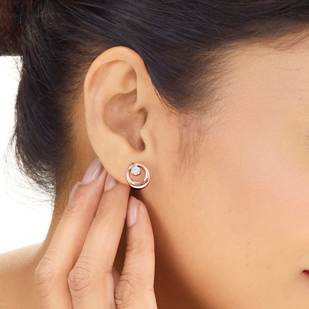 Radiance Muse Diamond & Gold Stud Earrings for Women