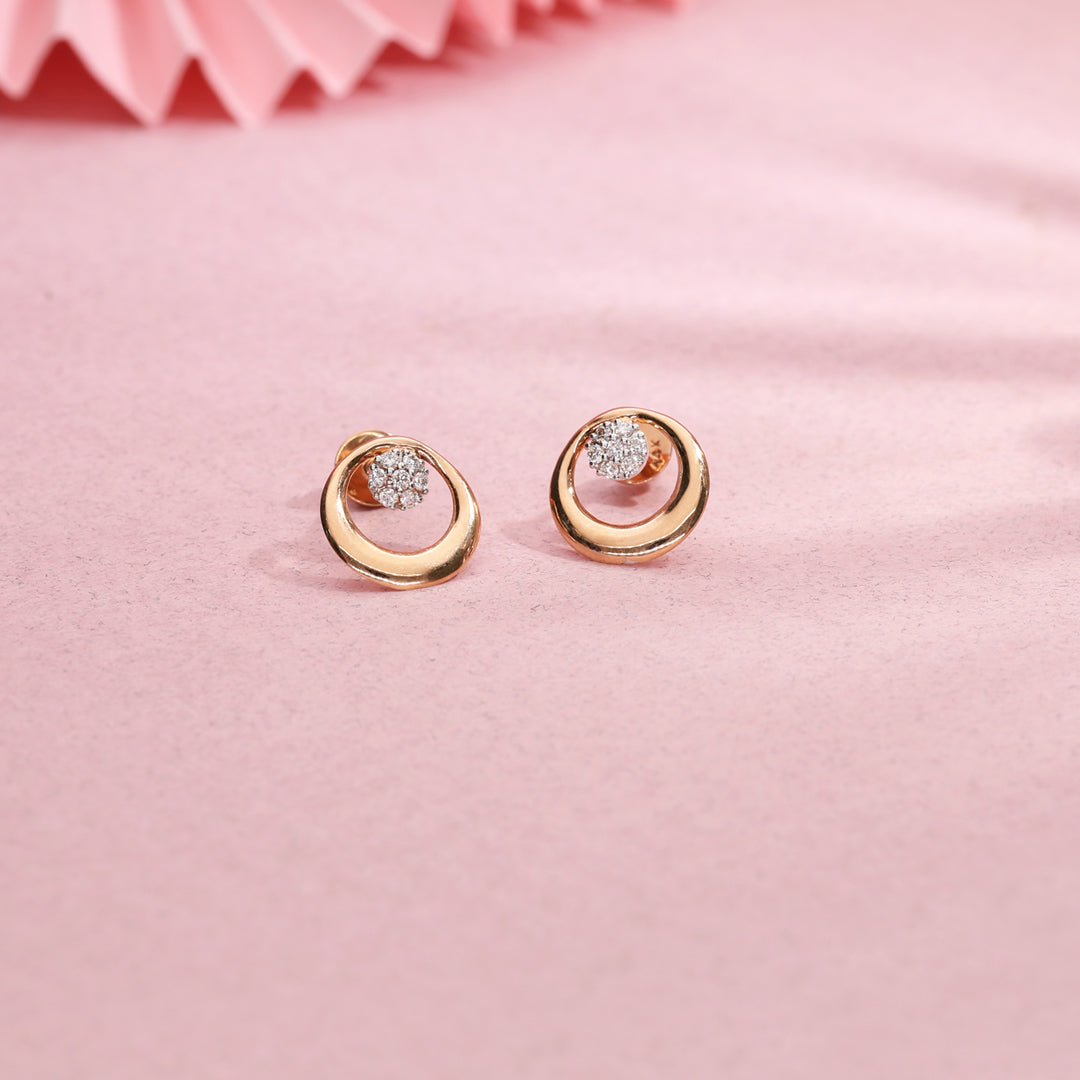 Radiance Muse Diamond & Gold Stud Earrings for Women