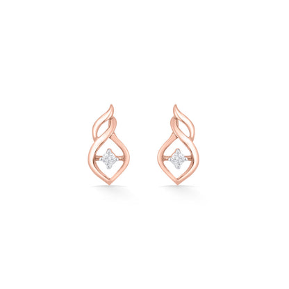 Luminous Bond Diamond & Gold Stud Earrings for Women