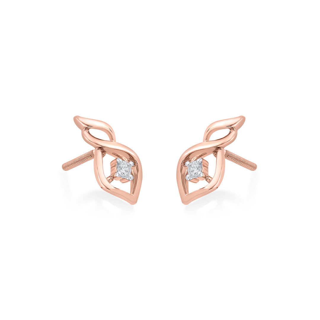 Luminous Bond Diamond & Gold Stud Earrings for Women