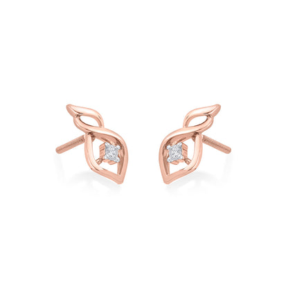 Luminous Bond Diamond & Gold Stud Earrings for Women