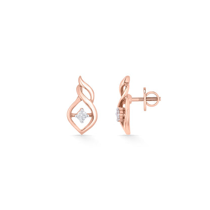 Luminous Bond Diamond & Gold Stud Earrings for Women