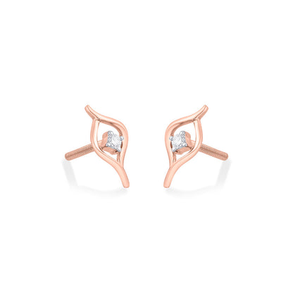 Luminous Petals Diamond & Gold Stud Earrings for Women