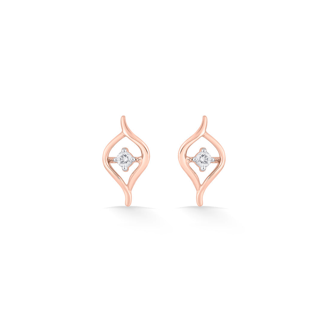 Luminous Petals Diamond & Gold Stud Earrings for Women