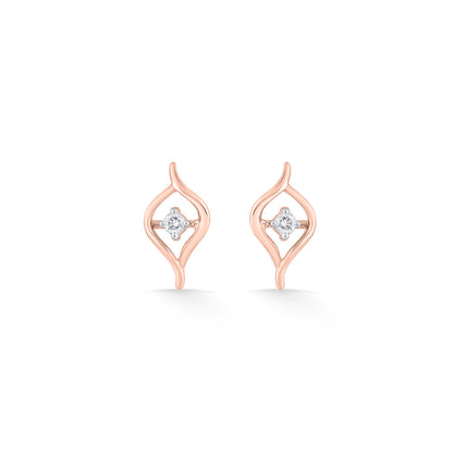 Luminous Petals Diamond & Gold Stud Earrings for Women