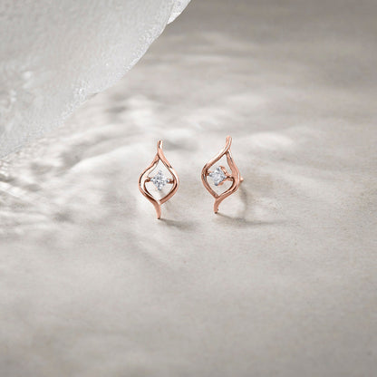 Luminous Petals Diamond & Gold Stud Earrings for Women