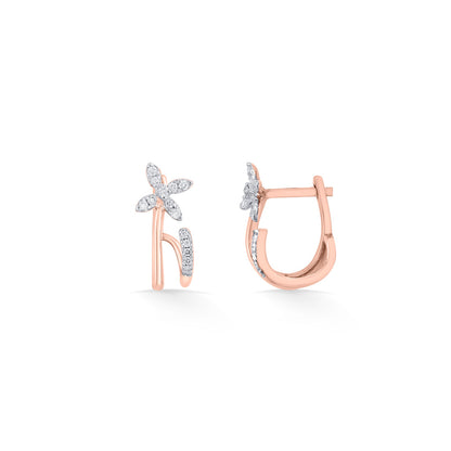 Floral Gleam Diamond & Gold Hoops & Huggies Earrings for Women